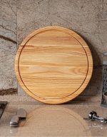 Chopping Wood Pad Bamboo Cutting Board Round Wooden Charcuterie - Image 2
