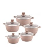 𝗡𝗲𝗮 𝗠𝗮𝗿𝗯𝗲𝗹𝗹 Stockpot Set 5pc Brown-Red - Image 2