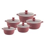 𝗡𝗲𝗮 𝗠𝗮𝗿𝗯𝗲𝗹𝗹 Stockpot Set 5pc Brown-Red