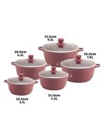 𝗡𝗲𝗮 𝗠𝗮𝗿𝗯𝗲𝗹𝗹 Stockpot Set 5pc Brown-Red - Image 6