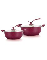 𝗛𝗼𝘁𝗖𝗵𝗲𝗳 Marble Fryer Pot With Fry Basket and Glass Lid 28 CM - Image 3
