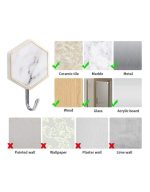 3Pcs Adhesive Marble Hooks Sticky Wall Hanging Hooks Heavy Duty Seamless Stainless Steel - Image 2