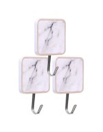3Pcs Adhesive Marble Hooks Sticky Wall Hanging Hooks Heavy Duty Seamless Stainless Steel - Image 4
