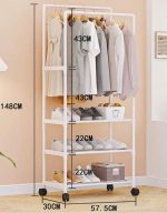 Clothes Hanging Rod with 3 Tiers of Storage Space - Image 5