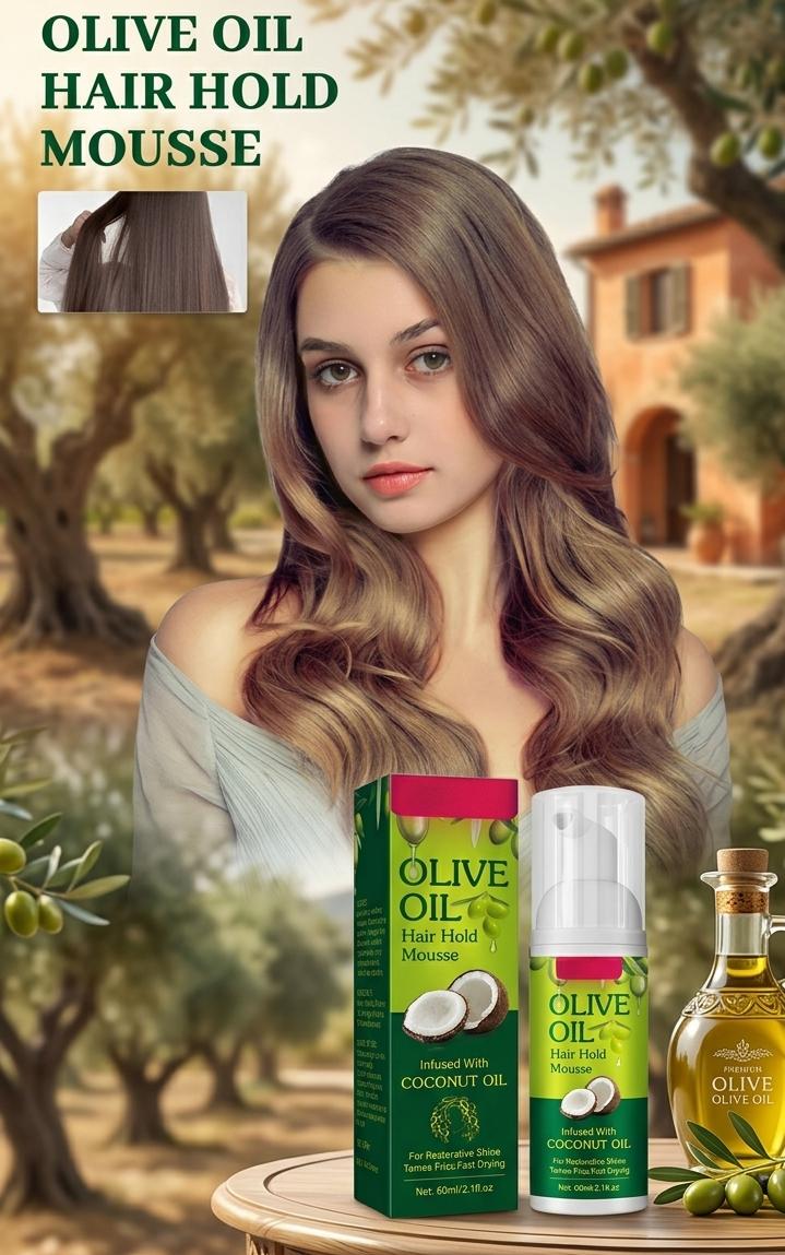 WhatsApp Image 2026-06-26 at 5.12.34 PM Curly Hair Mousse For Wigs Strong Hold Olive Oil Hair Styling Mousse 60ml - Image 1