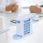 7 DAY WEEKLY Pill Organiser STACKING TOWER Large 4 Daily Compartments Tablet Box - Image 2