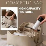 Waterproof Portable Pouch Open Flat Toiletry Bag Make Up Organizer with Divider and Handle  - Image 4