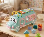 Kids Educational Music Bus Building Blocks Toy
