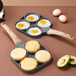 Frying Pan 4 Hole Egg Omelet Pancake Cooking Non Stick Square Frypan Pot Kitchen - Image 4