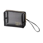 Travel Makeup Bag Women Black Mesh Cosmetic Bag Large Capacity Storage Wash Bag. - Image 3