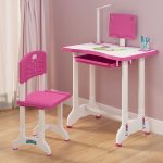 Pink StarAndDaisy Kids Study Table with Adjustable Height, Multi-Functional Kids Study Table with Book Holder