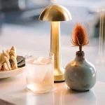 Gold LED Rechargeable Cordless Table Lamp with 3-Levels Brightness