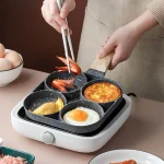 Frying Pan 4 Hole Egg Omelet Pancake Cooking Non Stick Square Frypan Pot Kitchen