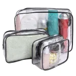3 Piece Clear Travel Set, for Toiletries, Accessories, Cosmetic Organizer - Image 6