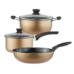 Cookset Induction Bottom Non-Stick Coated Cookware Set 3 pcs - Image 2