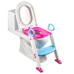 Portable Baby Toddler Chair Kids Plastic Toilet Seat with Foldable Ladder - Image 6