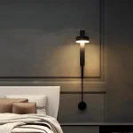 Rotating LED Wall Sconce — Matte Black Reading Light
