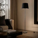 158cm Tall Floor Lamp — Brushed Chrome & Black