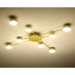 Geometric 8-Arm LED Ceiling Light — Gold Finish - Image 6