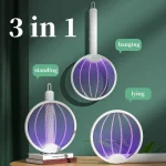 3 In 1 Foldable Electric Mosquito Killer Fly Swatter Trap Usb Rechargeable - Image 2