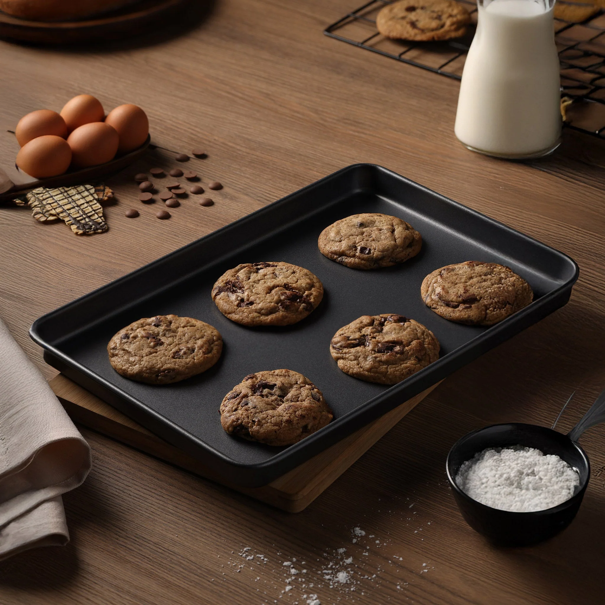 2048E980306LS1 Rectangle Cake Pan Flat Skillet Baking Tray for Toaster Oven Small Roasting Cookie Molds and Bakery Use - Image 1
