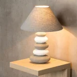 42×30 cm grey white stone effect Table Lamp Table Lamp