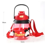 Water Bottle with Handle and Ribbon Strap and Silicone Straw Lid 1L - Image 4