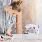 Mini Sewing Machine,Portable Sewing Machine with Dual Speed Double Thread Purple - Image 2