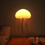 Cute Jellyfish Night Light RGB Gradient Bedside Lamp Voice Control Rechargeable