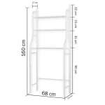 3 Layer Metal Washing Machine Storage Rack - White - Image 3