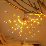 30 cm Starburst Light Lighted Ball 120 LED Firework Lights Twinkle Hanging Ball Plug in for Patio Walkway Pathway Decoration Indoor/Outdoor