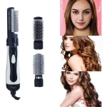Hot Air Brush 3 in 1 Multifunctional Hot Air Brush Hair Straightener Negative Ion Hair Dryer Car Rotation Hot Air Brush Curler Multifunctional Brush for All Hair Types with Anti-scalding Function - Image 4