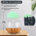 Rain Cloud Air Humidifier Mushroom Waterfall Lamp Water Drip Cloud Diffuser Cute Humidifier Night Light Aromatherapy Essential Oil Diffuse - Image 3