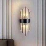 Modern Cascade Wall Light | LED-Ready Sconce with Crystal Clarity Glass Panels & Sleek Finish - Image 3