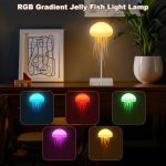 Cute Jellyfish Night Light RGB Gradient Bedside Lamp Voice Control Rechargeable - Image 10