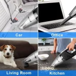 Handheld Vacuums Cordless, 4500 Pa Portable Handheld Hoover, 120W USB Rechargeable Car Vacuum Cleaner, Lightweight Wet Dry Vacuum, Car Hoover for Kitchen, Car, Office, Home, Pet Hair Cleaning - Image 3