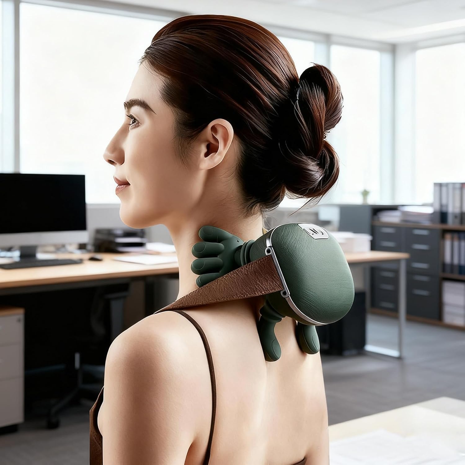71CIHYlLRXL._AC_SL1500_ Electric Shiatsu Neck and Back Massager, 3-Speed Adjustment, for Pain Relief Deep Tissue - Image 1