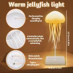Cute Jellyfish Night Light RGB Gradient Bedside Lamp Voice Control Rechargeable - Image 4