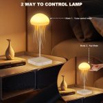 Cute Jellyfish Night Light RGB Gradient Bedside Lamp Voice Control Rechargeable - Image 2
