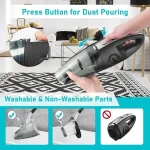 Handheld Vacuums Cordless, 4500 Pa Portable Handheld Hoover, 120W USB Rechargeable Car Vacuum Cleaner, Lightweight Wet Dry Vacuum, Car Hoover for Kitchen, Car, Office, Home, Pet Hair Cleaning - Image 6