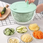 Salad Spinner, Vegetable Dryer Spinner, Manual Salad Spinner, Fruit and Vegetable Dryer with Safe and Rotating Handle, Multifunctional Vegetable Spinner for Home Kitchen Washing and Drying - Image 3