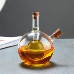 Double-layer Glass Oil Jug 2-in-1 Oil Vinegar Bottle Home Creative Double-mouth Cork Shaped Glass Oil Jug Kitchen Seasoning Tool 6.5*18CM - Image 3