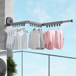 Clothes Drying Rack, Aluminum Alloy Folding Drying Rack, Wall-mounted Collapsible Drying Rack, Space Saver Clothes dryer