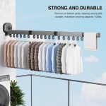 Clothes Drying Rack, Aluminum Alloy Folding Drying Rack, Wall-mounted Collapsible Drying Rack, Space Saver Clothes dryer - Image 3
