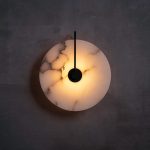 Moonlit Alabaster Wall Light – Natural Stone LED Sconce for Living Rooms & Halls
