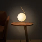 Minimalist Gold Sphere Table Lamp – Warm, Ambient Light for Desks & Downtime