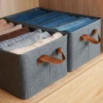 Cationic Steel Frame Storage Box Foldable Portable Cloth Clothes Organizer Basket 46x28x20 cm - Image 2
