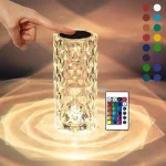 Led Rose Crystal Table Lamp