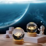 Unique 3D Crystal Ball Night Light, LED Lamp, Bedside Table Lamp Featuring a Galaxy, Saturn, Moon, or Solar System