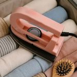 Portable Electric Iron Travel Iron Mini Iron Folding Dual Voltage Three-Speed Adjustment No Use Water Lightweight Best for Travel with Anti Slip Handle and Non Stick Soleplate pink